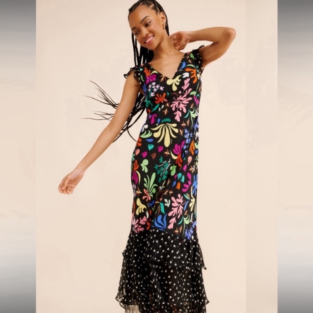 Rixo Silk Ossy Maxi Dress Size M